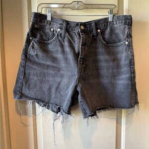 Madewell black denim shorts; size 31